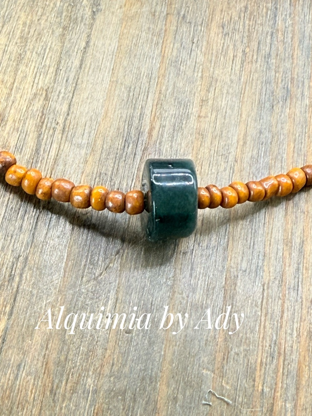 SUMMER + DARK GREEN agate beaded necklace
